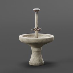 Detailed 3D Blender model of an ancient-looking stone fountain for historical settings.