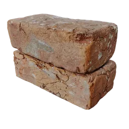 Detailed 3D texture scanned bricks for Blender rendering, showing realistic wear and surfaces suitable for environment art.