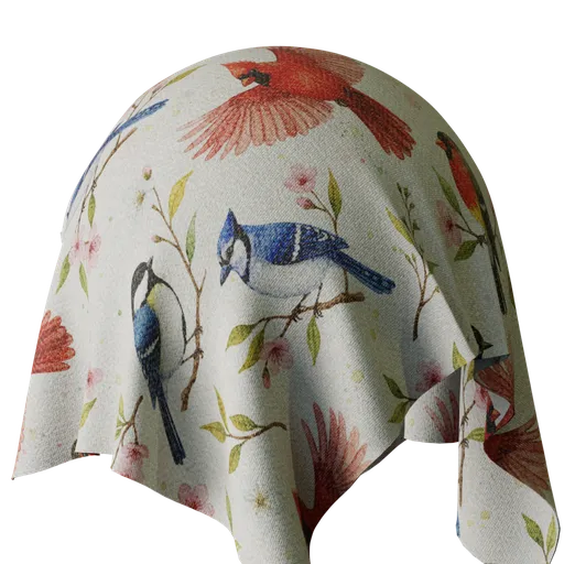 Birds Print Wool