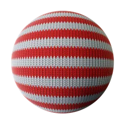 High-resolution braided wool material in red and white, ideal for realistic PBR fabric rendering in Blender and other 3D applications.