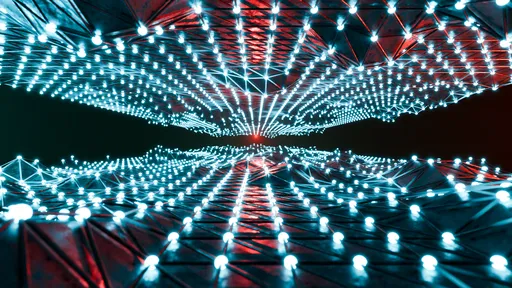Neon Grid of Lights