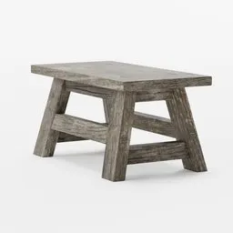 Realistic 3D model of a textured wooden kindergarten chair, optimized for Blender with high-resolution UV mapping.