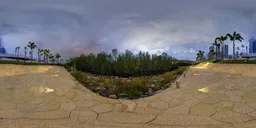 Outdoor stairs at night