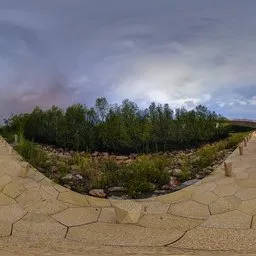 Outdoor stairs at night