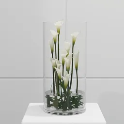 Elegant Calla Lily Glass Arrangement