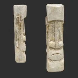 Tiki God Gaping Maw Statue Marble