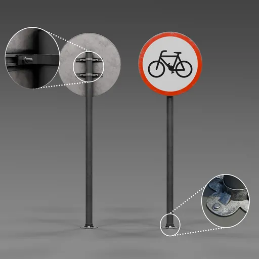 Sign no bicycle