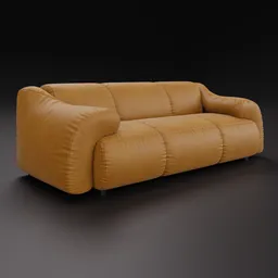 Highly detailed 3D model of a modern sofa with unique inward folding armrests, compatible with Blender 4.0.
