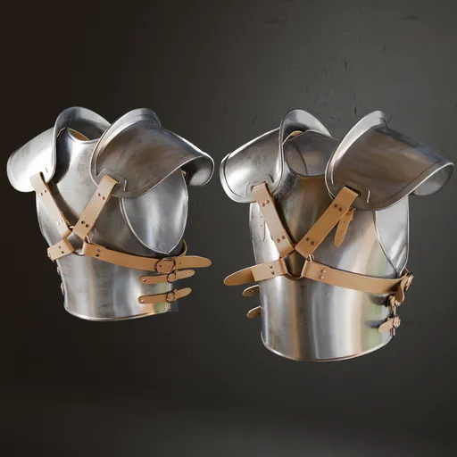 Detailed 3D Blender armor model with high-quality metal textures and anatomically accurate design, suitable for historic military simulations.