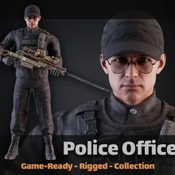 Police officer character rigged