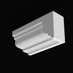 Detailed 3D crown molding carving for architectural visualization in Blender, offering modular customization for interior design.