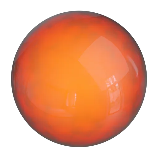 High-quality orange glass PBR material for 3D rendering in Blender with a smooth gradient transition effect.