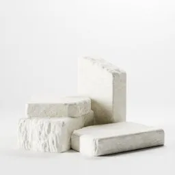 Realistic 3D model of white brick formations, ideal for creative product visualization in Blender.