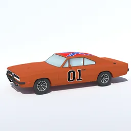 Low Poly Dodge Charger 1969 General Lee