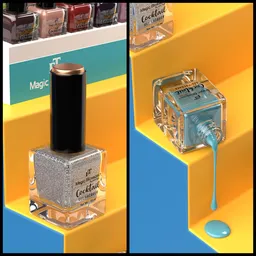 Nail enamel liquid drops shot