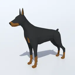 Low Poly Doberman