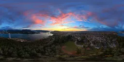 Dramatic Sunrise over City