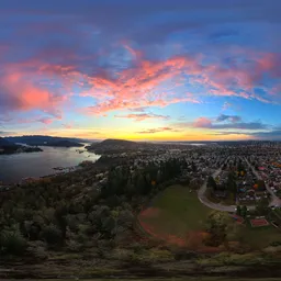 Dramatic Sunrise over City