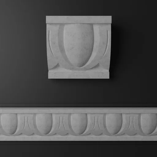 Plaster romanesque trim ornament