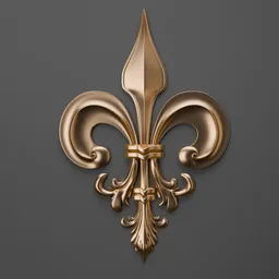 Detailed 3D fleur-de-lis ornament model for classic design enhancement in Blender.