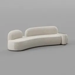 Modern Curved Boucle Sofa
