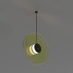 Glass Double Disk Hanging Pendant Light