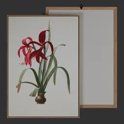 Red Flower Painting Art/Picture Frame