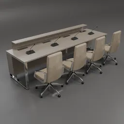 Lectern furniture set with microphones