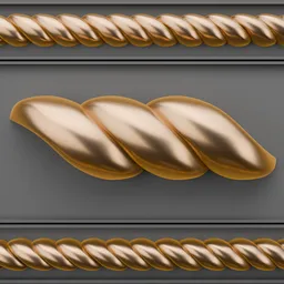 High-quality golden 3D ornament for classic design enhancement, compatible with Blender for efficient scene detailing.