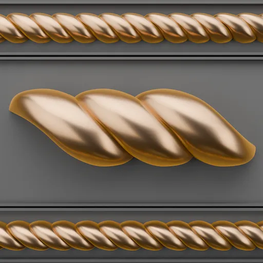 High-quality golden 3D ornament for classic design enhancement, compatible with Blender for efficient scene detailing.