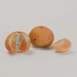 Realistic tangerine fruit