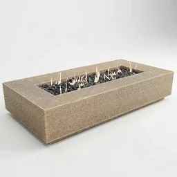 Stone rectangular Fire table