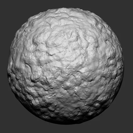 NS Creature Skin Muddy brush sculpting organic textures on a 3D model sphere in Blender 3D.