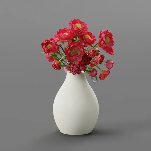 Red Bloom Vase