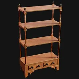 1800s Victorian Tiered Open-Shelf