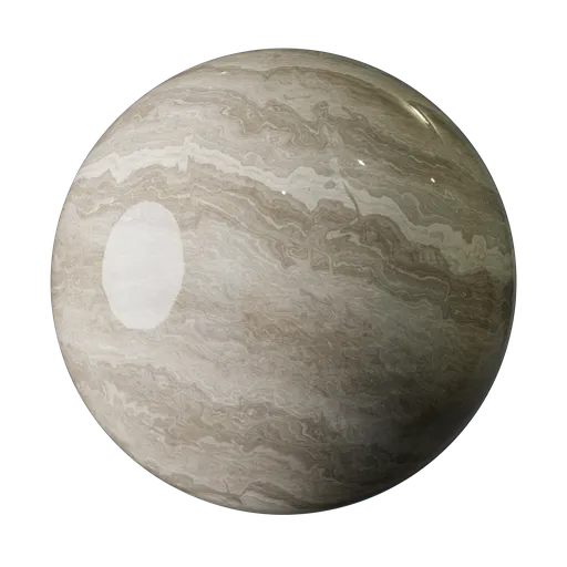Detailed 4K photorealistic travertine marble material with reflective finish for Blender 3D visualizations.