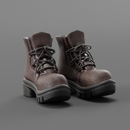 Lowpoly Brown Leather Boots
