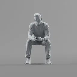 Lowpoly Male Sitting