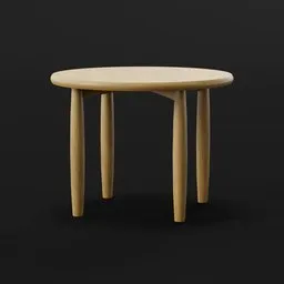 "Restaurant-Bar Cafe Table: A robust, Scandinavian-style 3D model with a wooden base for Blender 3D. This hyperrealistic and highly detailed object showcases simple, elegant design ideal for heavy use in cafes. Bring realism to your Blender projects with this standup table featuring rounded forms."
