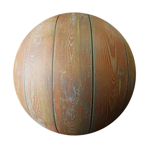 Painted wooden planks