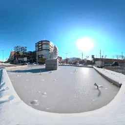 Snowy City Square Sculpture