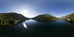 Lake by Canadian Mountains Sunny