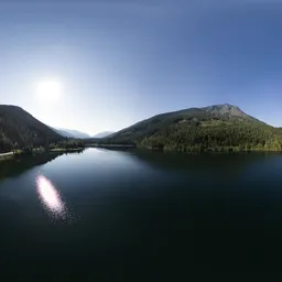 Lake by Canadian Mountains Sunny