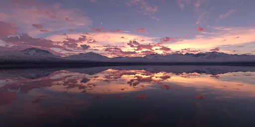 Calm Glacier Lake at Twilight