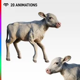 Calf Rigged + Animations