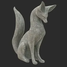 Fox stone statue