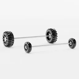 "High-quality 3D model of a trolley with two wheels, perfect for Blender 3D projects. Featuring ultra-detailed black wheels on a white surface, this model is great for off-road and lifting weight scenes. Created using Blender 3D software."