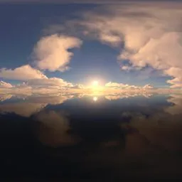 Sunset, sea, water, sky, clouds