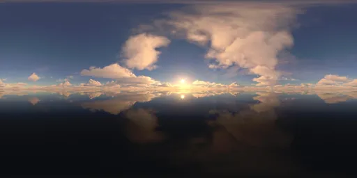 Sunset, sea, water, sky, clouds