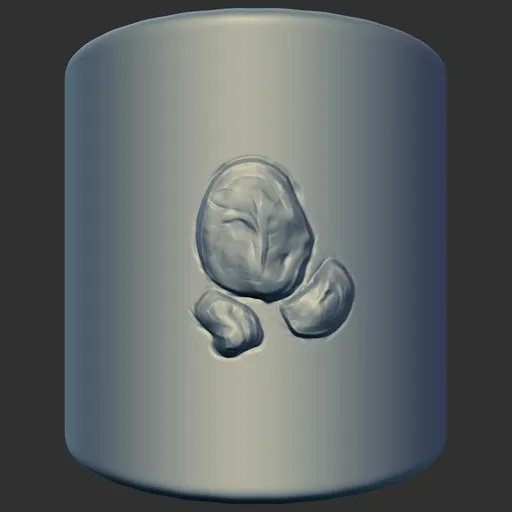 Detailed reptile skin texture applied by ER Dragon Brush 182 on 3D model surface, for Blender sculpting.